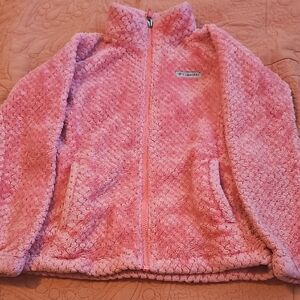 Columbia Pink Plush Zip-Up Fleece Jacket